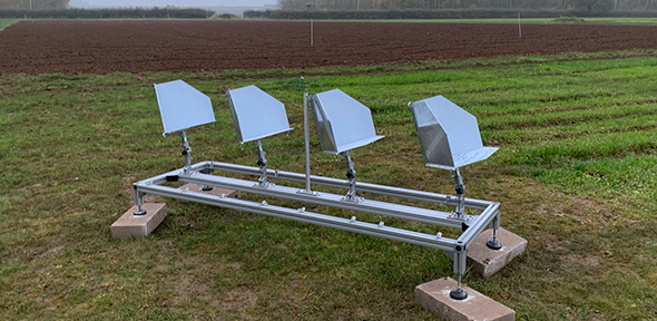 Corner reflectors on the field near Tadcaster