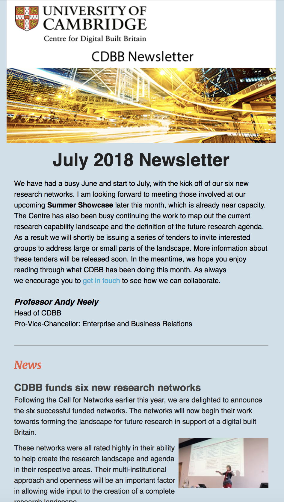 CDBB Newsletter - July 2018