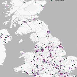 Map of the 350 UK businesses specialising in different types of OSM